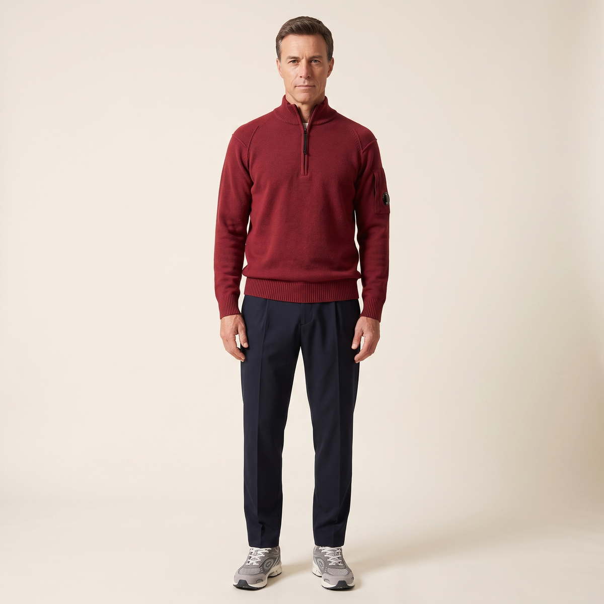Arbor Antwerp Line Flower Sweater Grijs