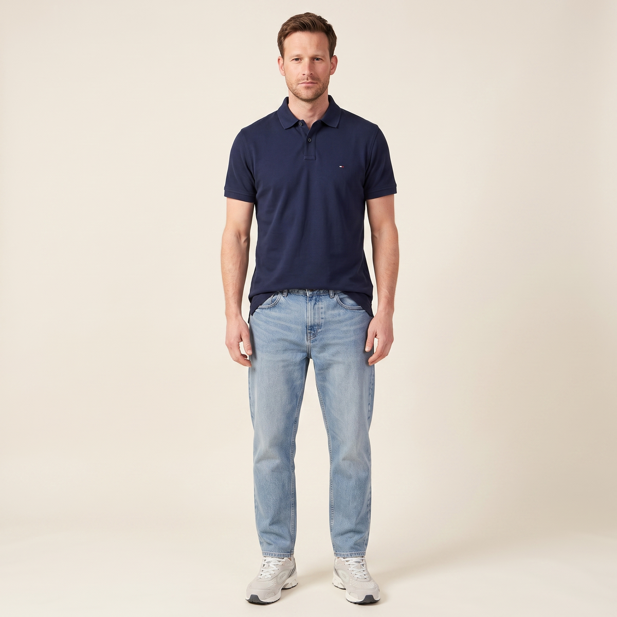 Tommy Hilfiger Linen Pique Regular Polo Beige