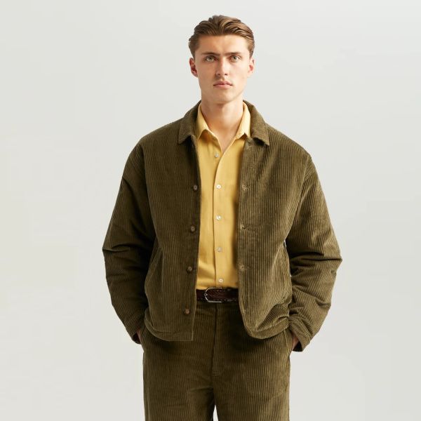 ANGE Projects Padded Corduroy Jack Groen