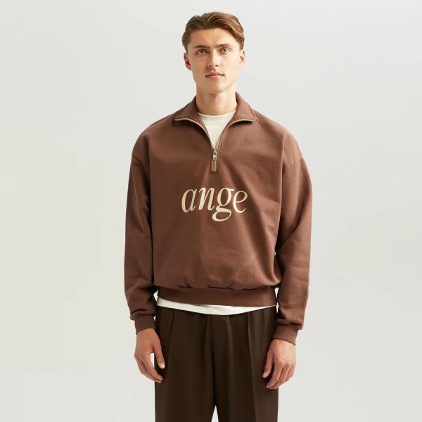 ANGE Projects Zipped Roll Neck Sweater Bruin