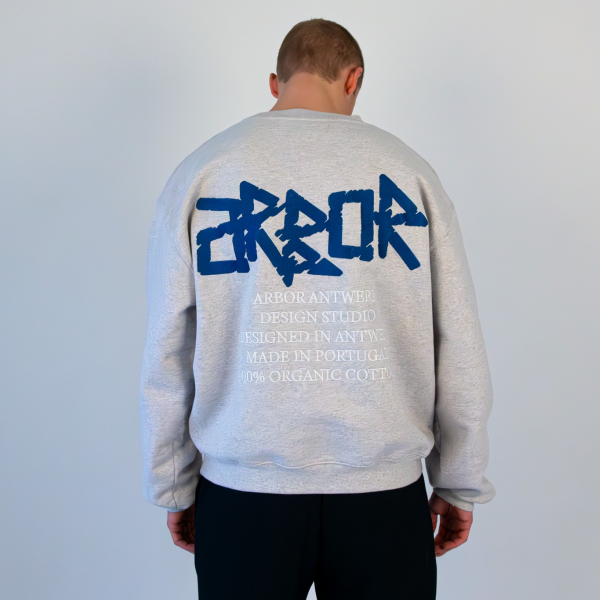 Arbor Antwerp Blue Neon Sweater Grijs