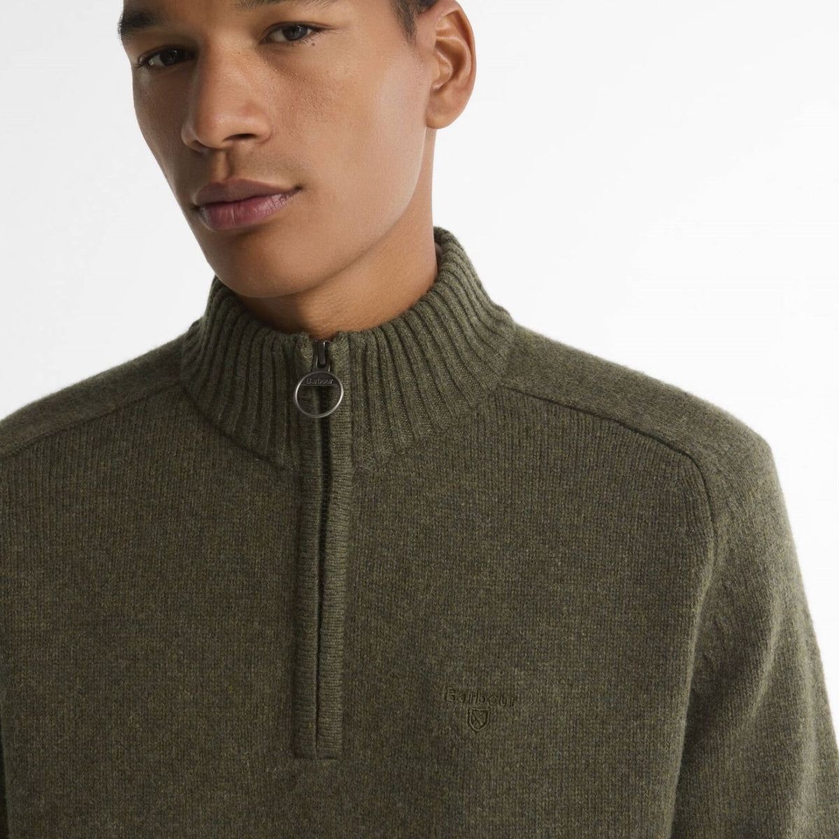 Barbour Newtown Half Zip Knitted Sweater Donker Groen