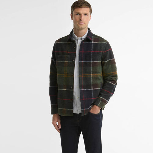 Barbour Woodlane Brushed Check Overshirt Donker Groen