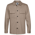 Beige wool knitted overshirt