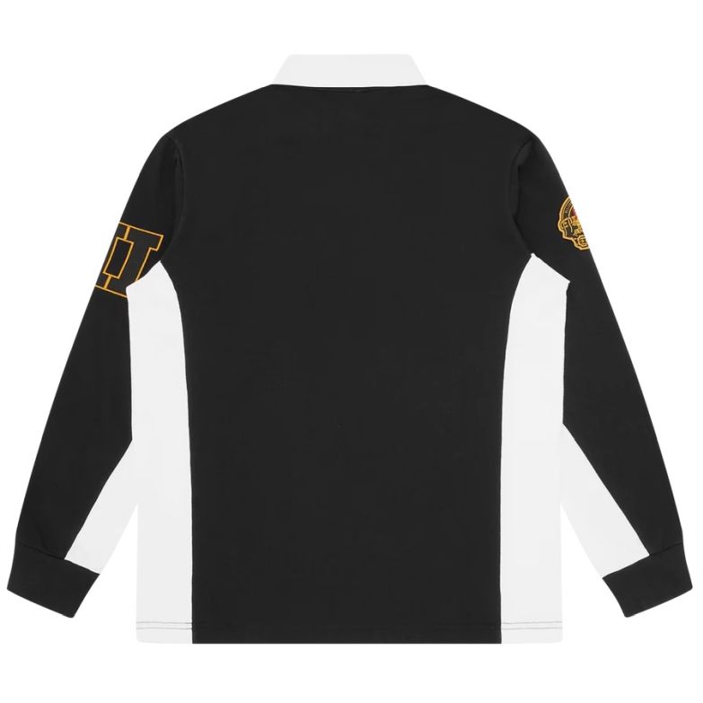 Billionaire Boys Club Script Panelled Rugby Longsleeve Polo Zwart