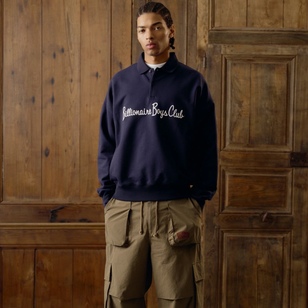 Billionaire Boys Club Signature Collared Sweater Navy