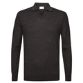 Profuomo Open Collar Longsleeve Polo Bruin