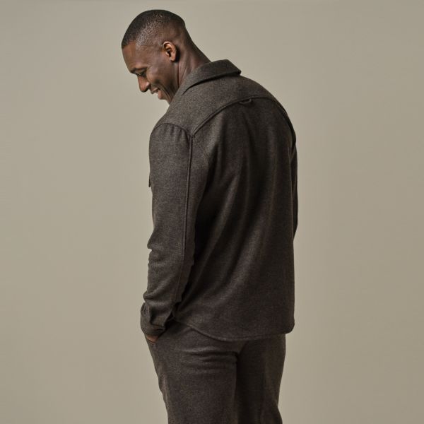 Profuomo Wool Knitted Overshirt Bruin