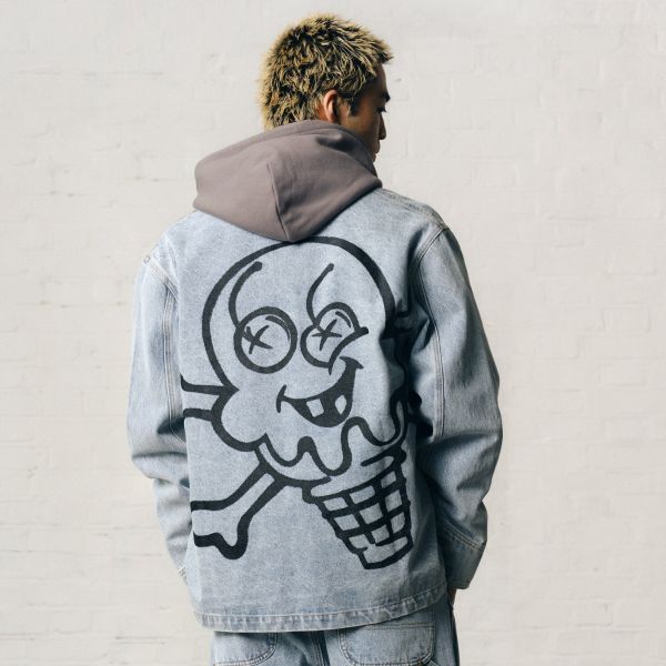 Icecream Cones & Bones Chore Spijkerjas Licht Blauw