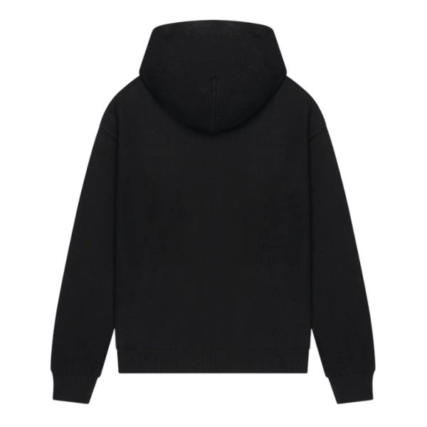 CROYEZ FLUFFY ESSENCE KNIT ZIP-HOODIE | BLACK