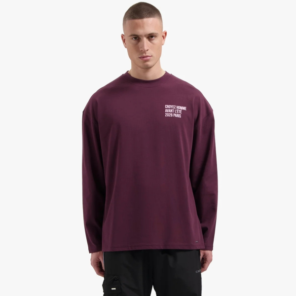Croyez Classique Longsleeve T-shirt Bordeaux