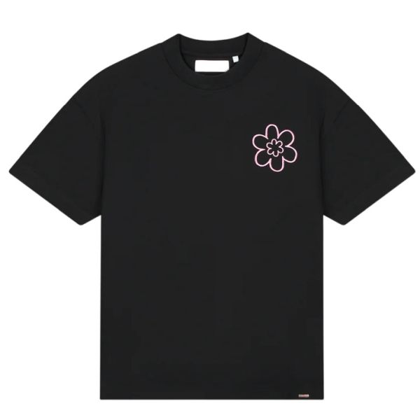 Croyez Contour De La Fleur T-shirt Zwart