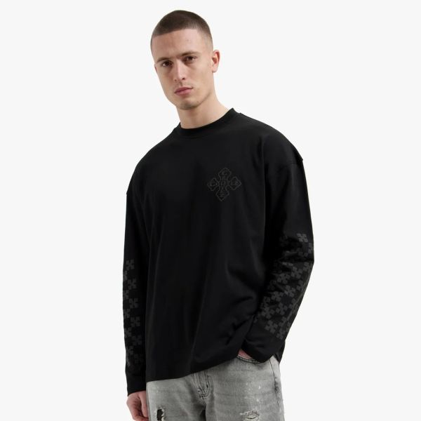 Croyez Cross Longsleeve T-shirt Zwart