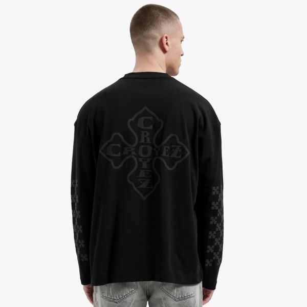 Croyez Cross Longsleeve T-shirt Zwart