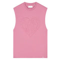 Croyez Cutout Heart Sleeveless T-shirt Roze