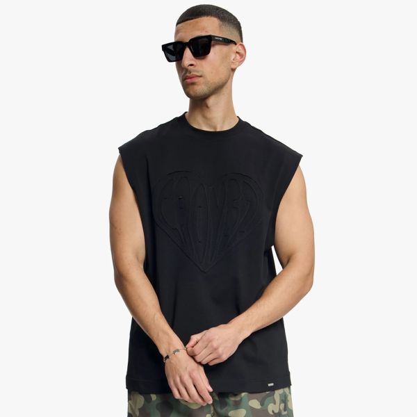 Croyez Cutout Heart Sleeveless T-shirt Zwart