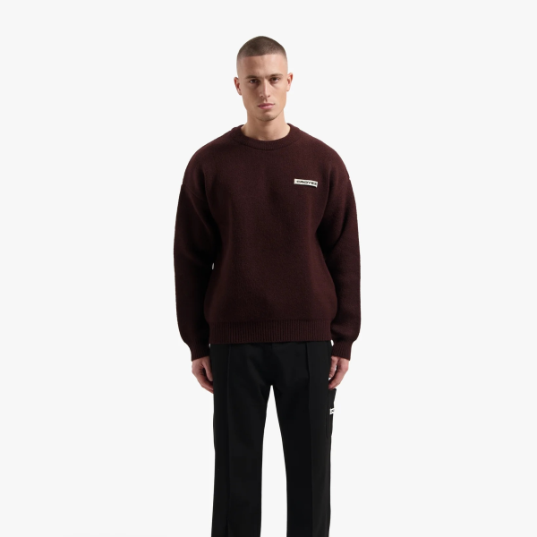 Croyez Etiquette Knit Sweater Bordeaux