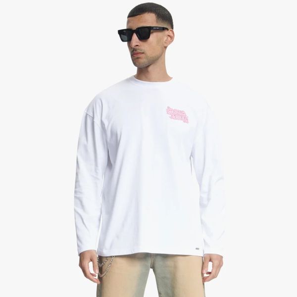 Croyez Fleur Heureuse Longsleeve T-shirt Wit