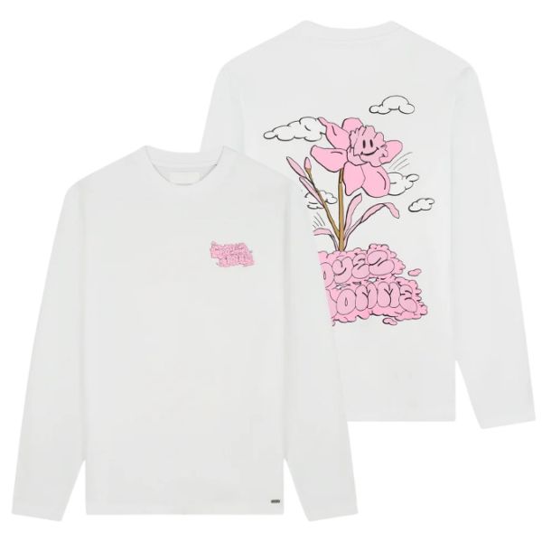 Croyez Fleur Heureuse Longsleeve T-shirt Wit