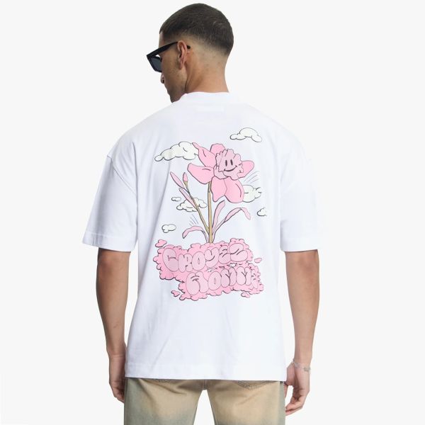 Croyez Fleur Heureuse T-shirt Wit