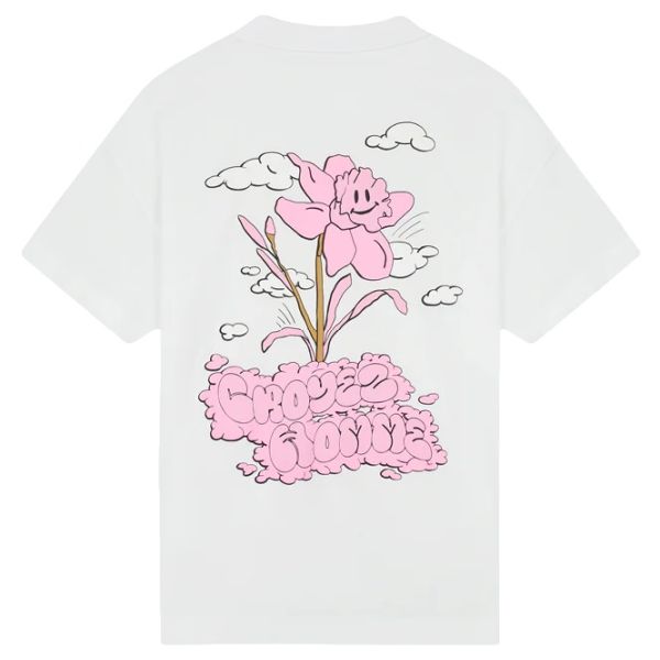 Croyez Fleur Heureuse T-shirt Wit