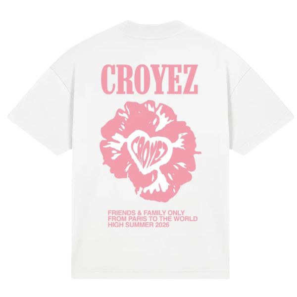 Croyez Flower And Heart T-shirt Wit/Roze