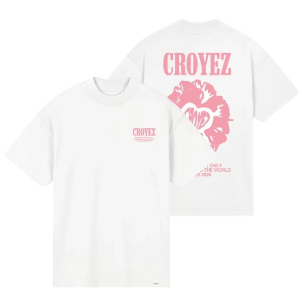 Croyez Flower And Heart T-shirt Wit/Roze