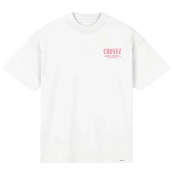 Croyez Flower And Heart T-shirt Wit/Roze