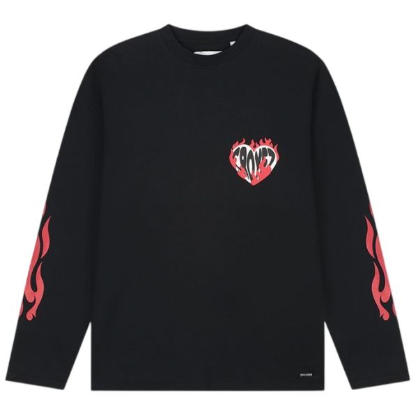 Croyez Heart On Fire Longsleeve T-shirt Zwart
