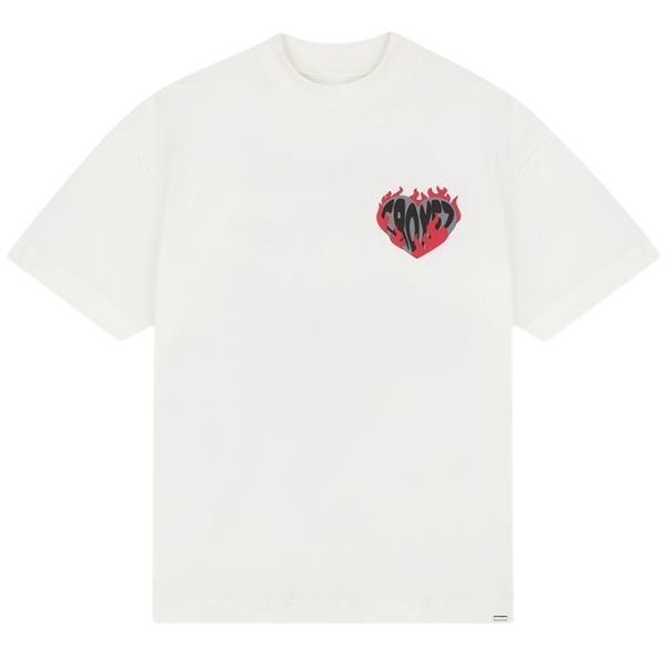 Croyez Heart On Fire T-shirt Off White
