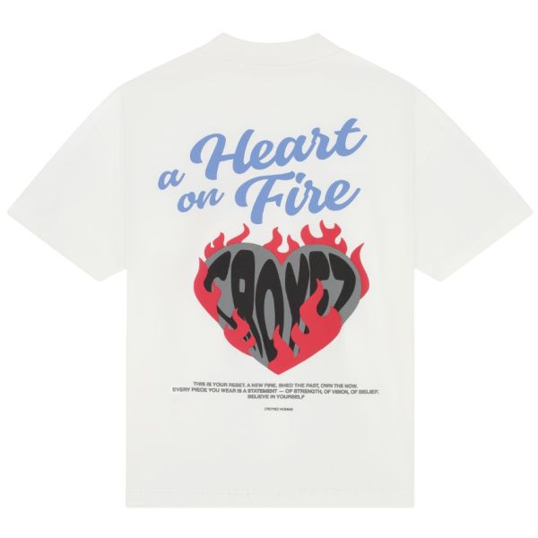 Croyez Heart On Fire T-shirt Off White