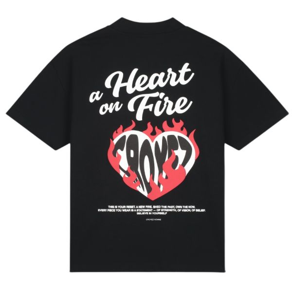 Croyez Heart On Fire T-shirt Zwart