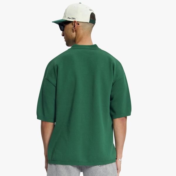 Croyez Nombre Knit Polo Donker groen