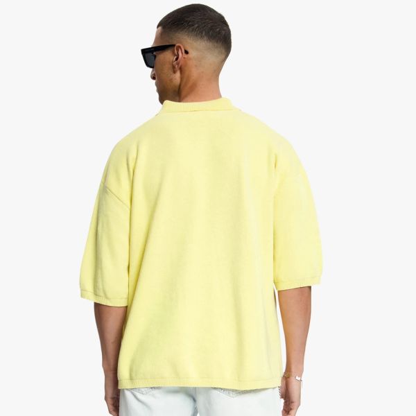 Croyez Nombre Knit Polo Geel