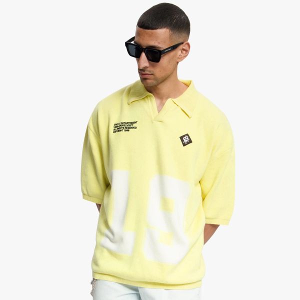 Croyez Nombre Knit Polo Geel