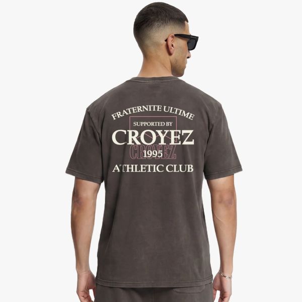 Croyez Overlay Fraternité T-shirt Bruin
