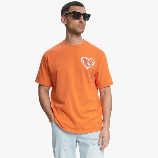 Croyez Puffed Heart T-shirt Oranje