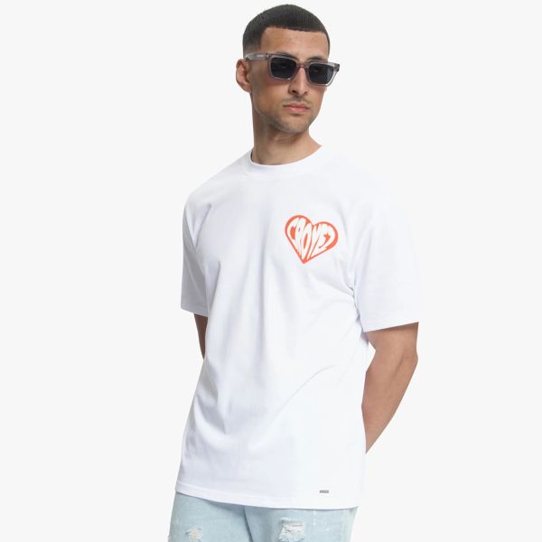 Croyez Puffed Heart T-shirt Wit