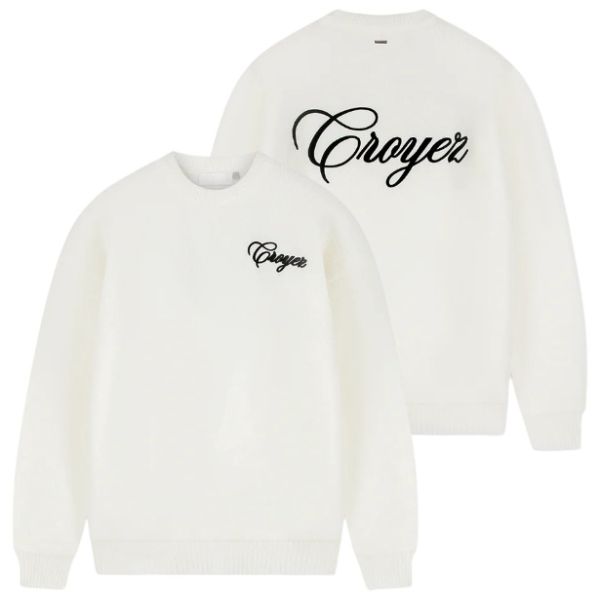 Croyez Script Knit Sweater Off White