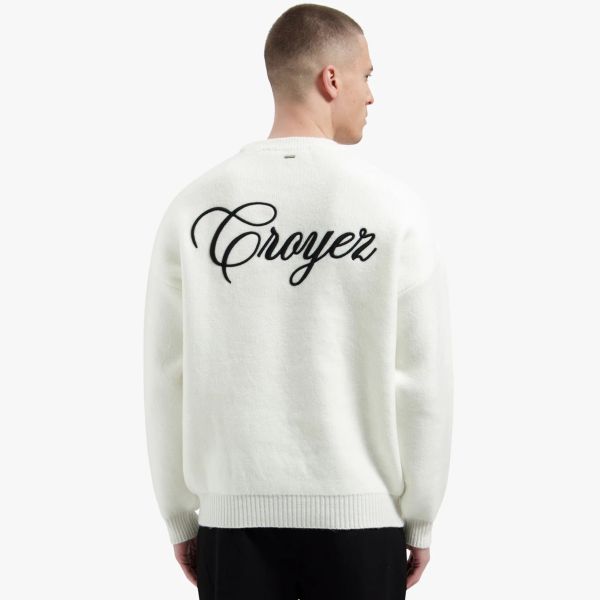 Croyez Script Knit Sweater Off White
