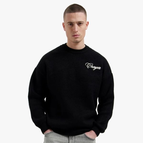 Croyez Script Knit Sweater Zwart