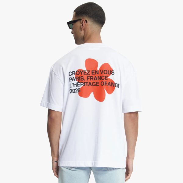 Croyez Silhouette T-shirt Wit/Oranje
