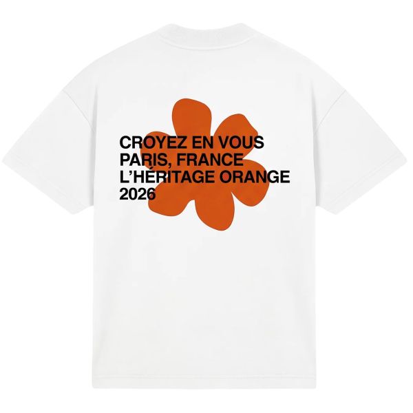 Croyez Silhouette T-shirt Wit/Oranje