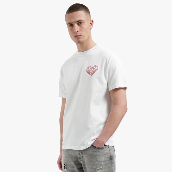 Croyez Stitched Heart T-shirt Wit