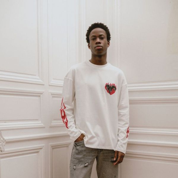 Croyez Heart On Fire Longsleeve T-shirt Off White