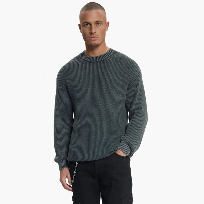 Croyez Ribbed Knit Sweater Antraciet