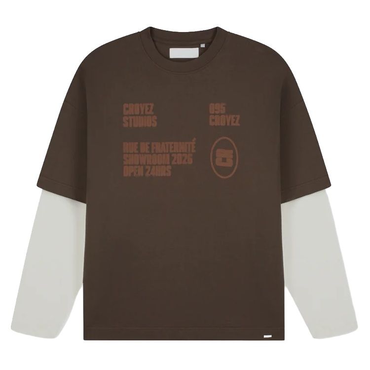 Croyez Showroom Double Sleeve Longsleeve T-shirt Bruin
