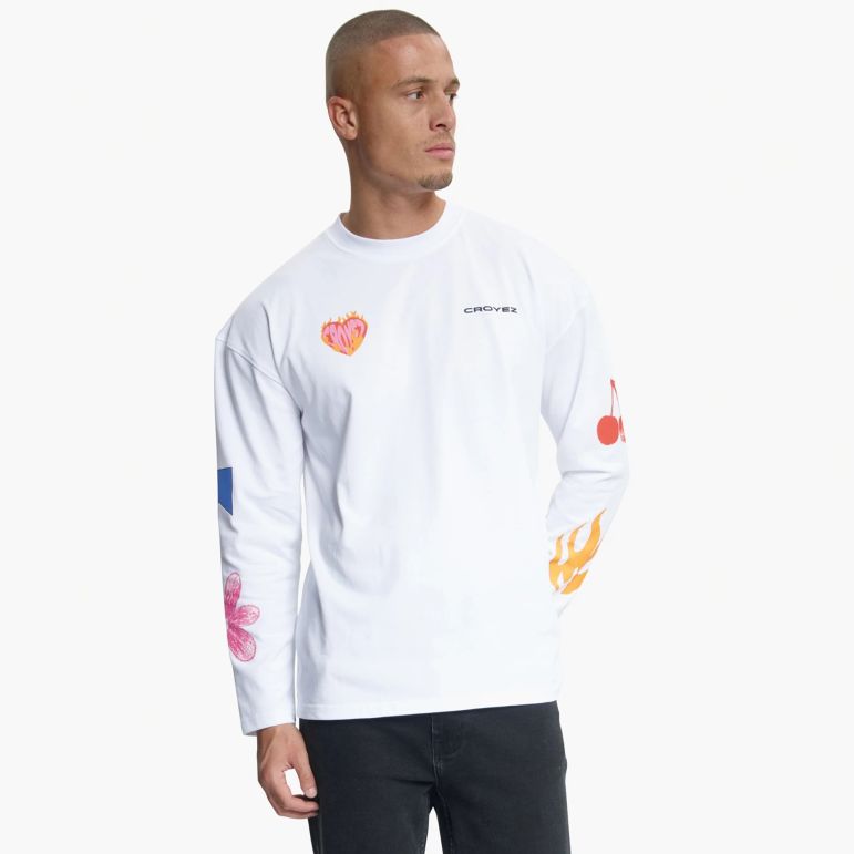 Croyez Sketched Atelier Longsleeve T-shirt Wit