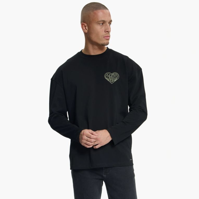 Croyez Stitched Heart Longsleeve T-shirt Zwart