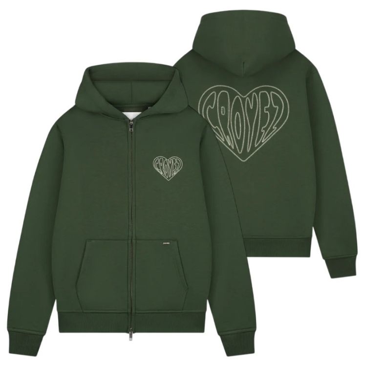 Croyez Stitched Heart Vest Donker Groen